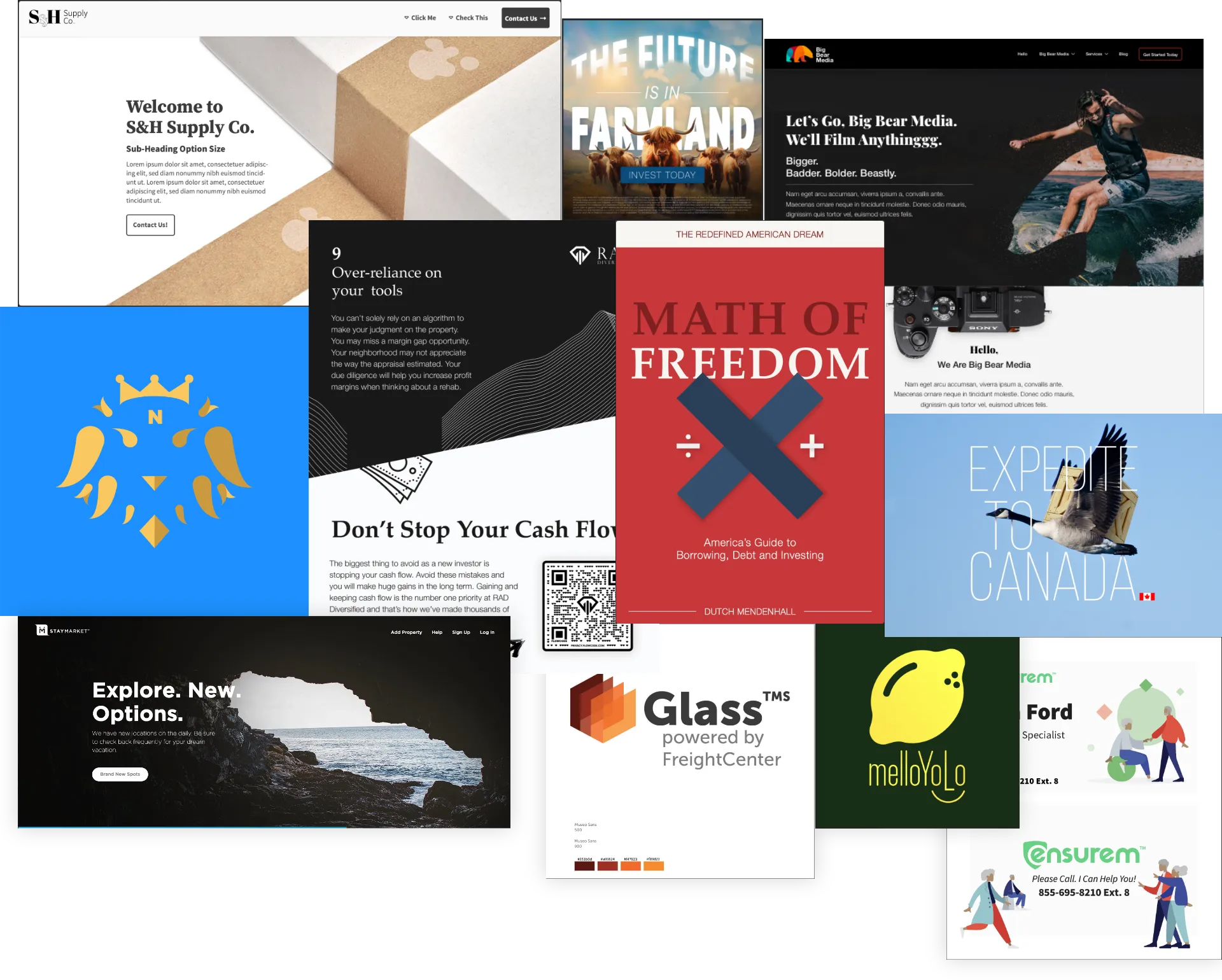 Collage of Various Web and Graphic Design Projects